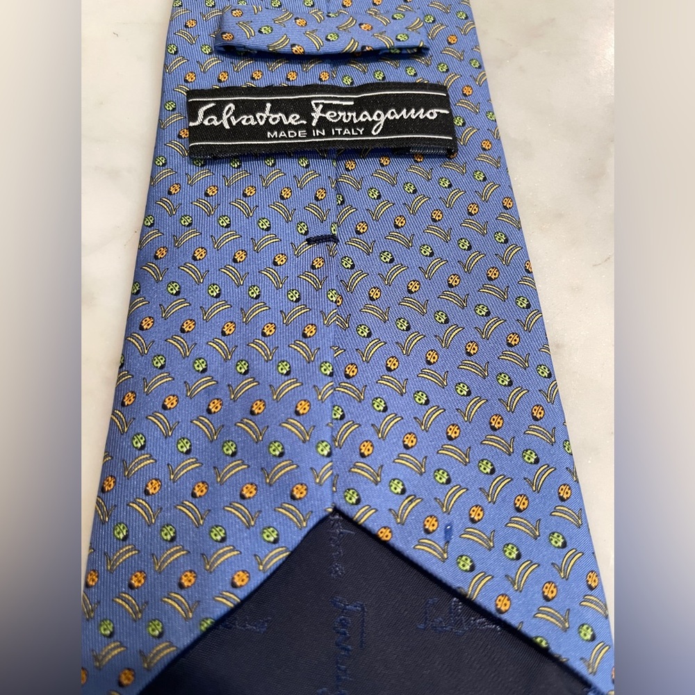 Salvatore Ferragamo Ladybug Blue Tie